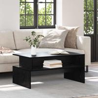 Salontafel met plank Anders Zwart eiken 90 x 55 x 42.5 cm Bewerkt hout - thumbnail