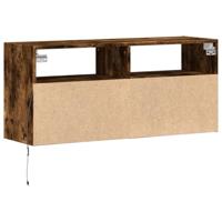 Tv-wandmeubel met LED-verlichting 100x31x45 cm gerookt eiken - thumbnail