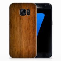 Samsung Galaxy S7 Bumper Hoesje Donker Hout - thumbnail
