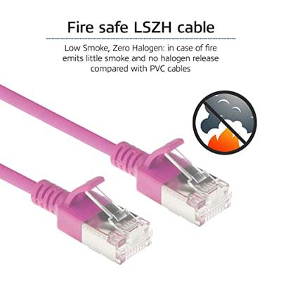 ACT Roze 7 meter LSZH U/FTP CAT6A datacenter slimline patchkabel snagless met RJ45 connectoren ACT Roze 7 meter LSZH U/FTP CAT6A datacenter slimline patchkabel snagless met RJ45 connectoren