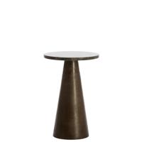 Light & Living Ronde Bijzettafel 'Ynez' Marmer, 29cm, kleur Donkerbruin - thumbnail