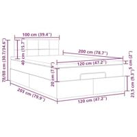 Ottoman bed met matras en LED's 120x200cm fluweel donkergrijs - thumbnail