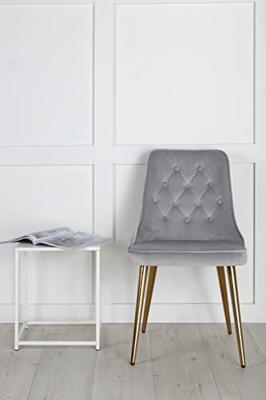 Nohr Eetkamerstoel 'Damar' Velvet, kleur Grijs Nohr Eetkamerstoel 'Damar' Velvet, kleur Grijs