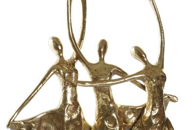 Decoratieve figuren DKD Home Decor 25 x 9,8 x 44,5 cm Zwart Gouden Balletdanseres Romantiek
