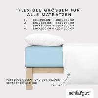 Schlafgut Schlafgut Soft Contact Jersey Flanel Hoeslaken L - 140x200 - 160x200 536 Blue Light - thumbnail