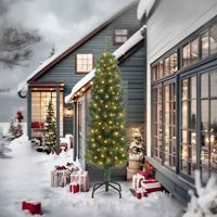 VidaXL Kunstkerstboom groen 240 cm pvc en staal en kunststof - thumbnail