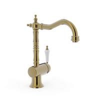 Wastafelmengkraan Tres Classic RVS 1 Hendel Verouderd Messing - thumbnail