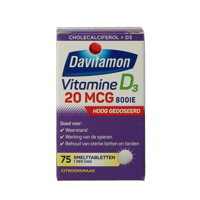 Davitamon Vitamine D3 forte smelttablet 75 Tabletten - thumbnail