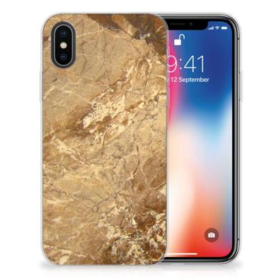 Apple iPhone X | Xs | TPU | Siliconen hoesje | Marmer Creme Apple iPhone X | Xs | TPU | Siliconen hoesje | Marmer Creme