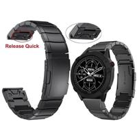By Qubix - Stainless steel schakelband - Zwart - Compatible met Garmin Fenix 8-51mm - Compatible Garmin bandje - thumbnail