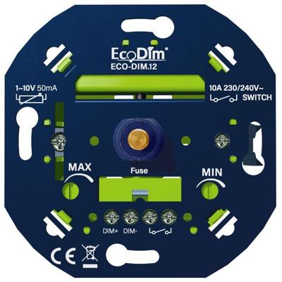 EcoDim - LED Dimmer - ECO-DIM.12 - Inbouw - Enkel Knop - 1-10V (50mA)
