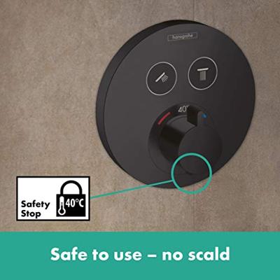 Thermostaat Afbouwdeel ShowerSelect HansGrohe Voor 2 Functies Rond Mat Zwart