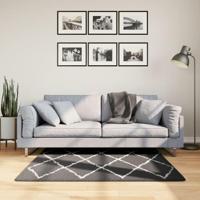 VidaXL Vloerkleed pamplona shaggy hoogpolig 120x120 cm zwart en crème - thumbnail