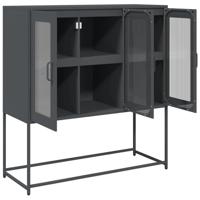 Dressoir 100,5x39x107 cm koudgewalst staal antracietkleurig - thumbnail