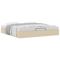 Bedframe zonder matras 180x200 cm stof crèmekleurig - thumbnail