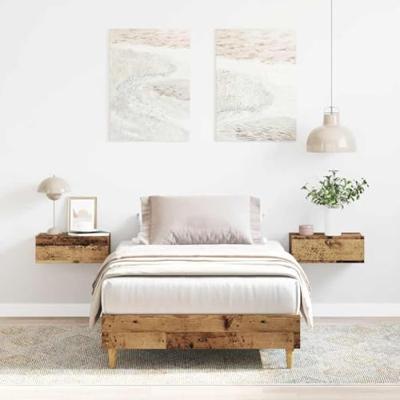 Bedframe zonder matras 90x190 cm spaanplaat bewerkt hout