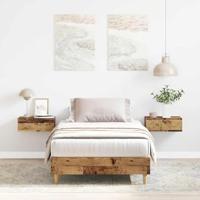Bedframe zonder matras 90x190 cm spaanplaat bewerkt hout - thumbnail