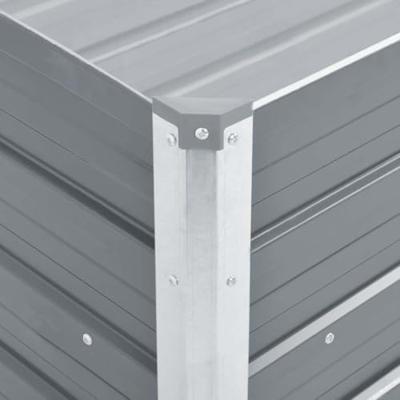 Plantenbak verhoogd 100x40x45 cm gegalvaniseerd staal grijs - thumbnail