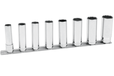 Bahco 3/8" dopsleutelset op rail | 7408MD