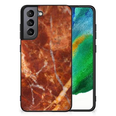 Samsung Galaxy S21FE Marmeren Print Telefoonhoesje Marmer Bruin