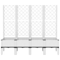 VidaXL Plantenbak met latwerk 160x40x142 cm polypropeen wit - thumbnail