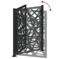Poort met lichtontwerp 100x125 cm staal zwart - thumbnail