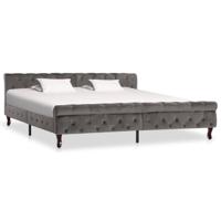 Bedframe fluweel grijs 200x200 cm - thumbnail