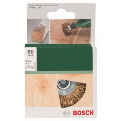 Bosch Accessories 2609256541 Houtstructuurborstel voor boormachines - geribbelde draad, vermessingd, 80 mm 1 stuk(s)