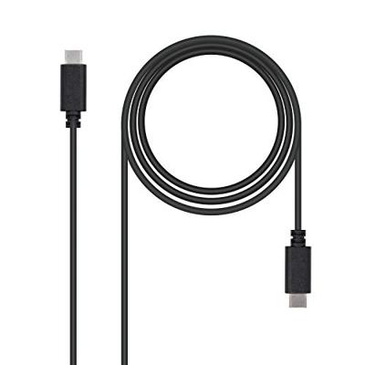 NanoCable 10.01.2301 – kabel 3A USB-C naar USB-C, USB 2.0, stekker op stekker, zwart, 1 m