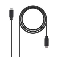 NanoCable 10.01.2301 – kabel 3A USB-C naar USB-C, USB 2.0, stekker op stekker, zwart, 1 m - thumbnail