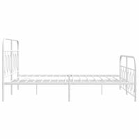 Bedframe met hoofd- en voeteneinde metaal wit 140x200 cm - thumbnail