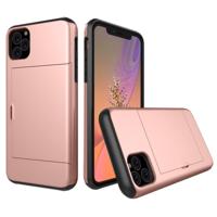 Schokbestendig Rugged Armor beschermhoes met kaartsleuf voor iPhone XI (2019) (rosé goud) - thumbnail