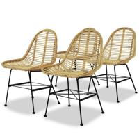 VidaXL Eetkamerstoelen 4 st natuurlijk rattan - thumbnail