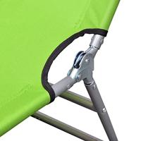 Ligbed inklapbaar met hoofdkussen gepoedercoat staal groen - thumbnail