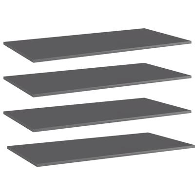VidaXL Wandschappen 4 st 80x20x1,5 cm spaanplaat hoogglans grijs VidaXL Wandschappen 4 st 80x20x1,5 cm spaanplaat hoogglans grijs