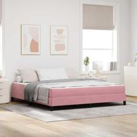 Boxspringbed met matras met matras Roze 180 x 200 cm Fluweel - thumbnail