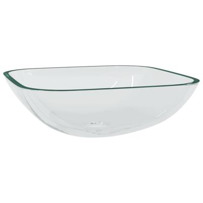 VidaXL Wasbak 42x42x14 cm glas transparant