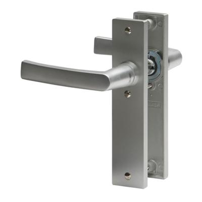 Nemef 3251 B Beslag kortschild rechthoekig | Blok kruk-kruk | beslagset | geveerd | krukstift 8mm | F1 aluminium | Blind-blind - 9325102000