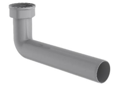 Kirchhoff ECO-SAVE kunststof uitloopbocht, grijs, 1 1/2"ER x 235 mm x 40 mm - 98837449