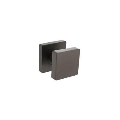 Knop vierkant vast op rozet 55x55x10mm met nokken en stift, antraciet-grijs