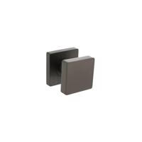 Knop vierkant vast op rozet 55x55x10mm met nokken en stift, antraciet-grijs - thumbnail