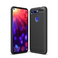 Geborsteld textuur koolstofvezel schokbestendige TPU Case voor Huawei Honor bekijken 20(Black) - thumbnail