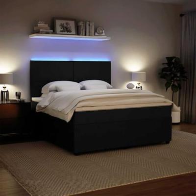 Boxspring met matras fluweel zwart 180x200 cm