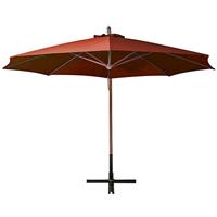 Zweefparasol met paal 3,5x2,9 m massief vurenhout terracotta - thumbnail