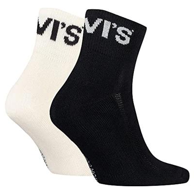 Levis Quarter Sokken Sport Logo 2-pack Black/Marshmellow-39/42