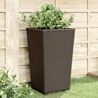 VidaXL Plantenbakken 2 st 32,5x32,5x57 cm polypropeen bruin - thumbnail