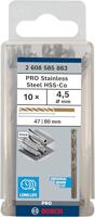 Bosch Accessories 2608585883 HSS Metaal-spiraalboor 4.5 mm Gezamenlijke lengte 80 mm Kobalt DIN 338 Cilinderschacht 10 stuk(s) - thumbnail