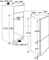 ETNA KCD4178 koel-vriescombinatie Ingebouwd 251 l A+ Wit - thumbnail