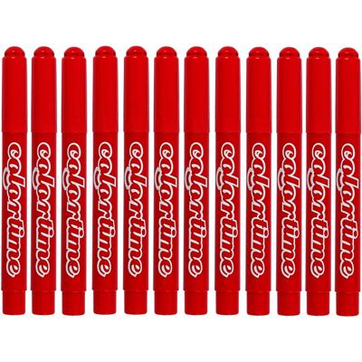 Colortime stiften lijndikte 5 mm rood 12 stuks Colortime stiften lijndikte 5 mm rood 12 stuks