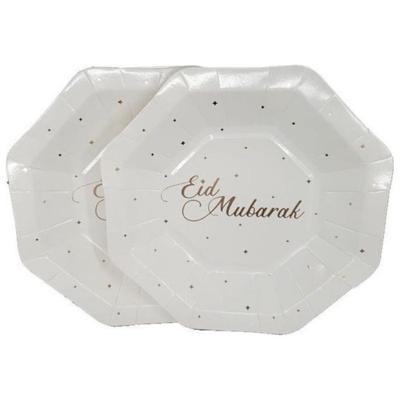 Feestbordjes Eid Mubarak Rosé Goud (8st)